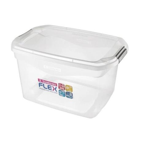 Caixa organizadora de plástico 29l 50x32x28cm sanremo - SANTANA Menor preço em Caixa organizadora de plástico 29l 50x32x28cm sanremo - SANTANA