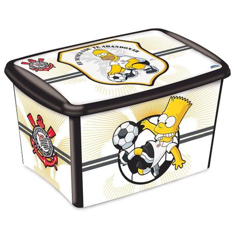 Caixa Organizadora Decorada Simpsons Corinthians 46 Litros - Plasutil Menor preço em Caixa Organizadora Decorada Simpsons Corinthians 46 Litros - Plasutil