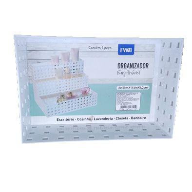 Caixa Organizadora Empilhável Branca 20,9x14x12,3cm - Fwb Menor preço em Caixa Organizadora Empilhável Branca 20,9x14x12,3cm - Fwb