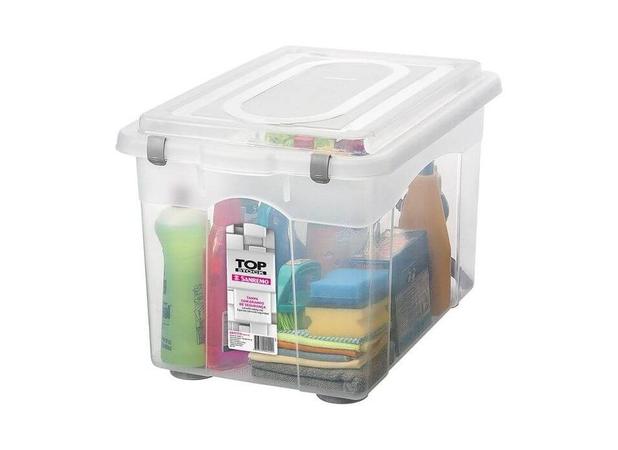 Caixa Organizadora Grande Plástico Transparente 56,1 L SanRemo - SAN 108 Menor preço em Caixa Organizadora Grande Plástico Transparente 56,1 L SanRemo - SAN 108
