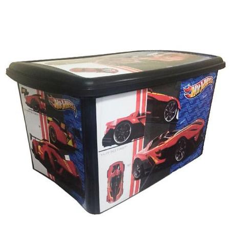 Caixa Organizadora Infantil Hot Wheels 46 L Para Brinquedo - Plasutil Menor preço em Caixa Organizadora Infantil Hot Wheels 46 L Para Brinquedo - Plasutil