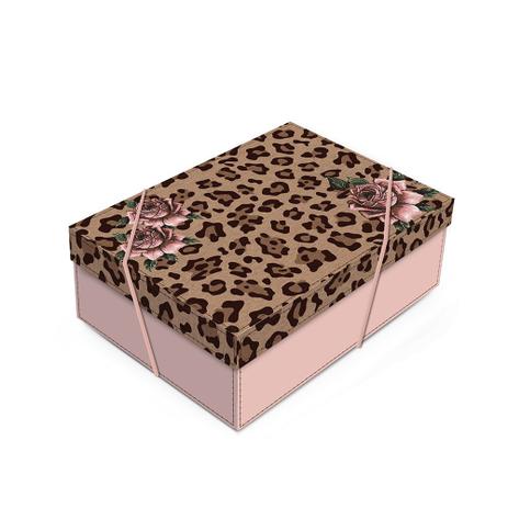 Caixa Organizadora P/Presente Estampa Leopardo G 46X33X14 - Cromus Menor preço em Caixa Organizadora P/Presente Estampa Leopardo G 46X33X14 - Cromus