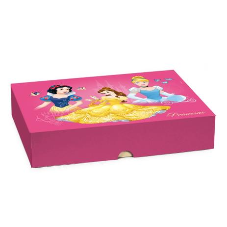 Menor preço em Caixa Organizadora Presente Fundo/Tamp Princesa Disney - Cromus