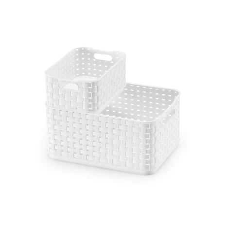 Caixa Organizadora Rattan com 4,5 L Litros Branca - Arthi Menor preço em Caixa Organizadora Rattan com 4,5 L Litros Branca - Arthi