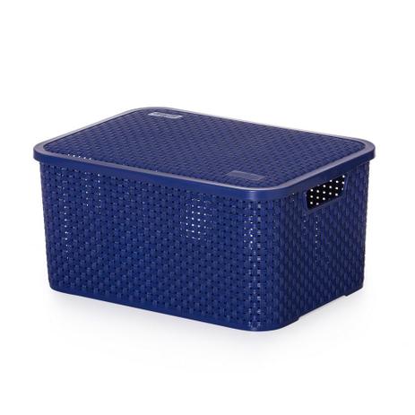 Caixa Organizadora Rattan Com Tampa 12L - Nitron Menor preço em Caixa Organizadora Rattan Com Tampa 12L - Nitron