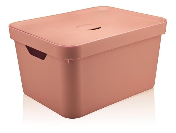 Caixa Organizadora Rosa Cube G CC650 Com Tampa - OU Menor preço em Caixa Organizadora Rosa Cube G CC650 Com Tampa - OU