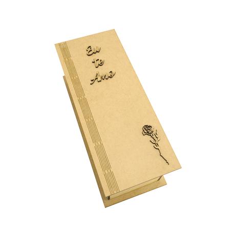 Caixa Para Mini Vinho Chandon Tampa Dobravel Com Aplique Eu Te Amo e Rosa Laser Mdf - Atacadão do artesanato mdf é boa?