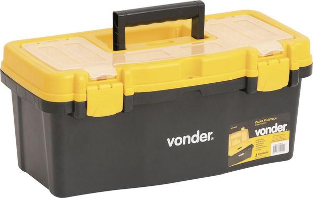 Caixa plástica para ferramentas baú 405x200x180mm com bandeja cpv0405 - Vonder Menor preço em Caixa plástica para ferramentas baú 405x200x180mm com bandeja cpv0405 - Vonder