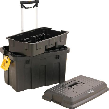 Caixa plástica para ferramentas baú 620x440x445mm com rodas crv0200 - Vonder Menor preço em Caixa plástica para ferramentas baú 620x440x445mm com rodas crv0200 - Vonder