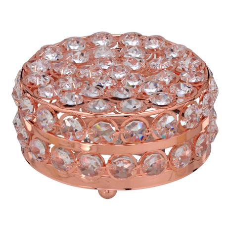 Caixa Redonda Decorativa Rosé 12,5cm - Mabruk Menor preço em Caixa Redonda Decorativa Rosé 12,5cm - Mabruk