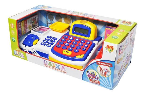 Caixa Registradora Brinquedo Infantil Completa com Acessórios DM Toys DMT3816 Azul Menor preço em Caixa Registradora Brinquedo Infantil Completa com Acessórios DM Toys DMT3816 Azul
