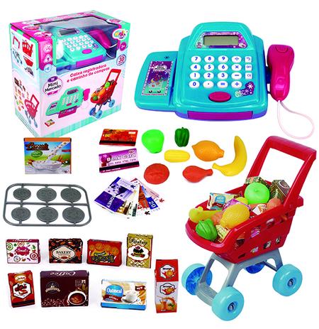 Caixa registradora colors com som e luz + carrinho de compras e acessorios a pilha na caixa wellkids Menor preço em Caixa registradora colors com som e luz + carrinho de compras e acessorios a pilha na caixa wellkids