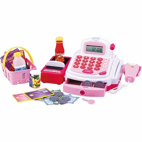 Caixa Registradora Infantil Com Acessórios Rosa - Dm Brasil Menor preço em Caixa Registradora Infantil Com Acessórios Rosa - Dm Brasil