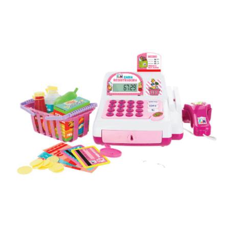caixa registradora infantil com luz e som rosa multikids Menor preço em caixa registradora infantil com luz e som rosa multikids