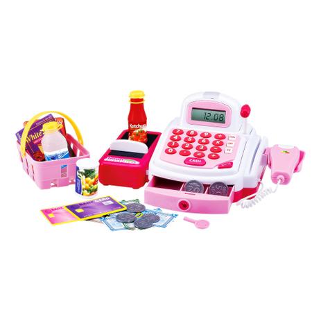 Caixa registradora infantil rosa - dm toys Menor preço em Caixa registradora infantil rosa - dm toys