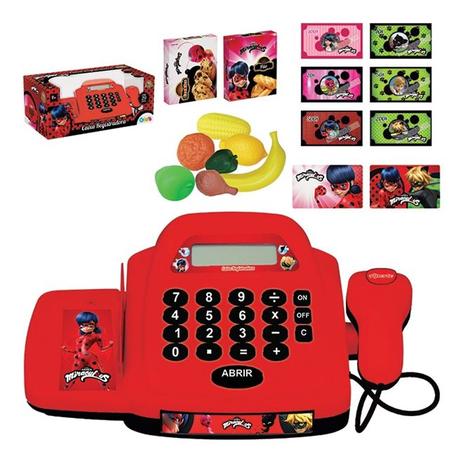 Caixa registradora miraculos ladybug infantil 2 em 1 com calculadora mini mercado e cesta de compras - Gimp Menor preço em Caixa registradora miraculos ladybug infantil 2 em 1 com calculadora mini mercado e cesta de compras - Gimp