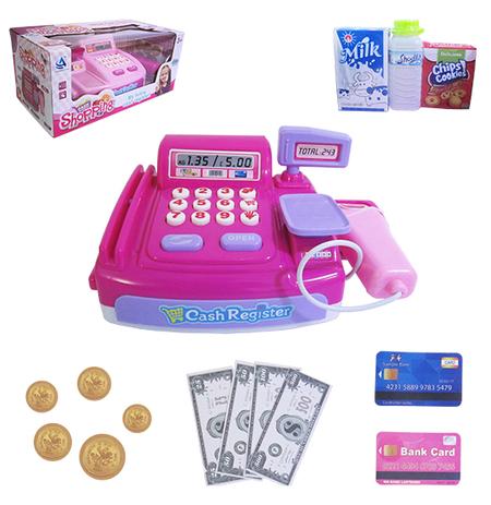 Caixa registradora rosa c/som e acessorios shopping a pilha - Wellkids Menor preço em Caixa registradora rosa c/som e acessorios shopping a pilha - Wellkids