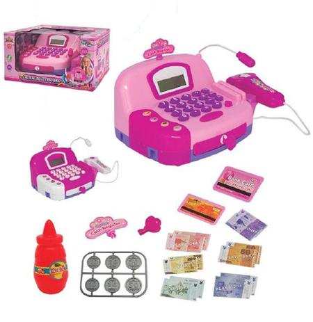 Caixa registradora rosa com som e luz + acessorios swett princess a pilha na caixa wellkids - Wellmix Menor preço em Caixa registradora rosa com som e luz + acessorios swett princess a pilha na caixa wellkids - Wellmix