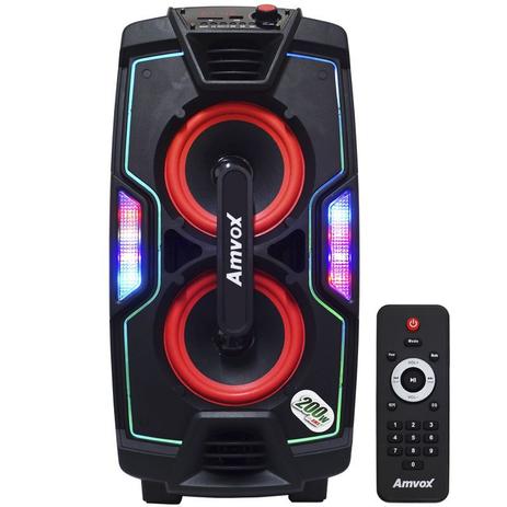 Caixa Som Amplificada Bluetooth 3000W Rms 6 Sub Mp3 Fm Usb Sd Aux Led  Bivolt Amvox