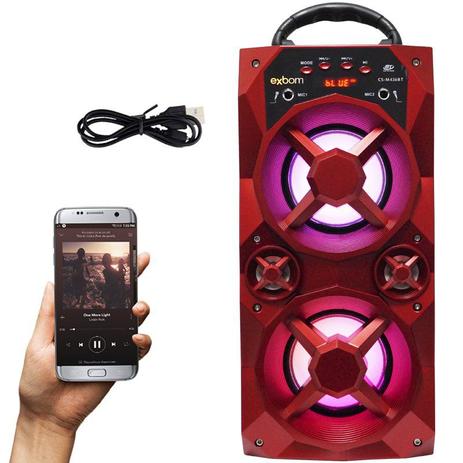 Caixa Som Amplificada Portátil Bluetooth Mp3 Fm Usb Sd Aux Bateria 10W Rms Exbom Vermelha CS-M436BT é boa?