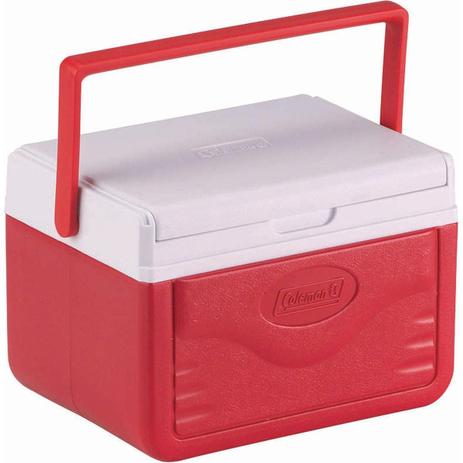 Caixa Térmica 5 QT 4,7 Litros com Alça e Porta Latas - Coleman Vermelho Menor preço em Caixa Térmica 5 QT 4,7 Litros com Alça e Porta Latas - Coleman Vermelho