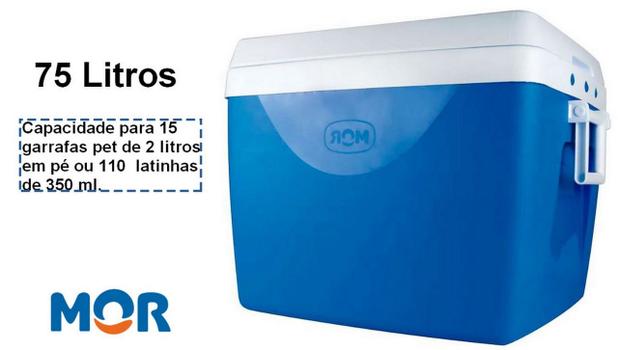Caixa Térmica 75 Litros Azul Cooler Praia Piscina Verão Mor Menor preço em Caixa Térmica 75 Litros Azul Cooler Praia Piscina Verão Mor