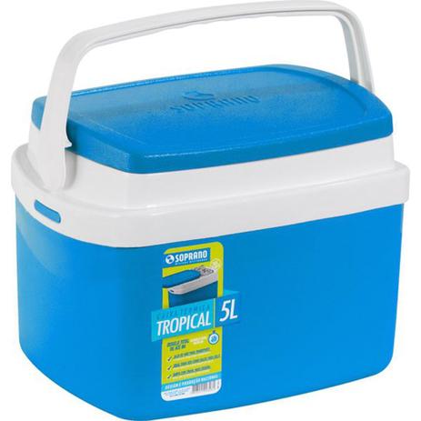 Caixa Térmica Tropical 5 Litros Azul Soprano Menor preço em Caixa Térmica Tropical 5 Litros Azul Soprano