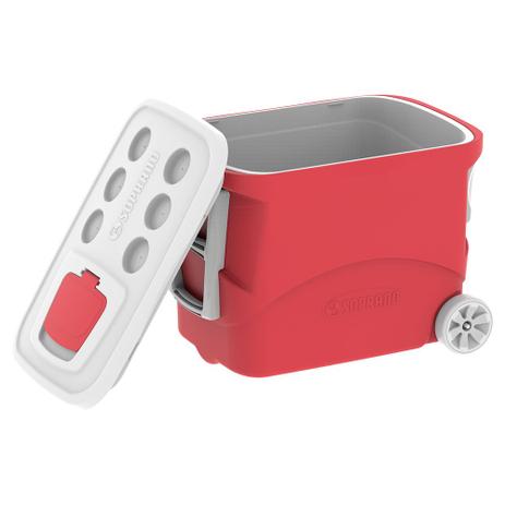 Caixa Térmica Tropical C/ Rodas 50 Litros Vermelho - Soprano Menor preço em Caixa Térmica Tropical C/ Rodas 50 Litros Vermelho - Soprano