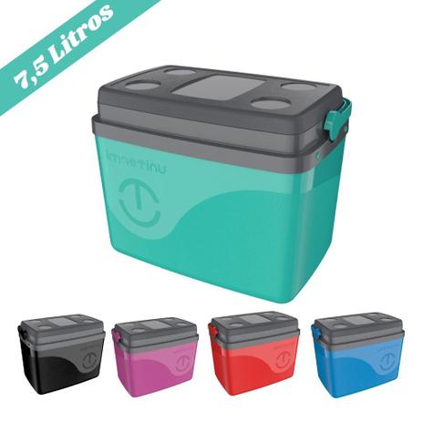 Menor preço em Caixa termica verde 7,5 litros com tampa de bandeja e alça - Unitermi