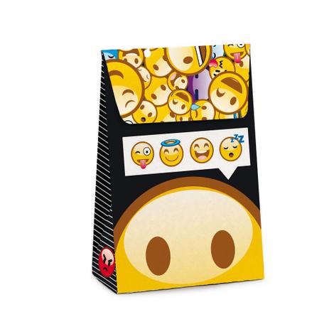 Caixa Trapezio P/Presente Emoticons Amarelo Preto Festas - Cromus Menor preço em Caixa Trapezio P/Presente Emoticons Amarelo Preto Festas - Cromus