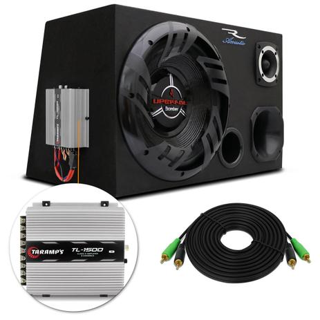 Caixa Trio Completa 590W RMS + Subwoofer Bomber Upgrade + Tweeter + Driver + Módulo Taramps Montada - Prime Menor preço em Caixa Trio Completa 590W RMS + Subwoofer Bomber Upgrade + Tweeter + Driver + Módulo Taramps Montada - Prime