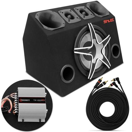 Caixa Trio Completa 630W RMS Subwoofer Magnum + Tweeters + Drivers + Módulo TS400x4 Montada - Prime é boa?