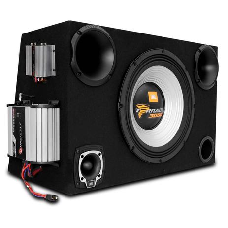 Menor preço em Caixa Trio Completa JBL 1825W RMS Sub 15” Tornado + Tweeter + Drivers + 2 Módulos Montada - Prime