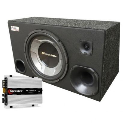 Caixa Trio Sub Pioneer TS-W3060BR 12 Pol + Driver + Tweeter + Módulo Taramps - Vinisound é boa?