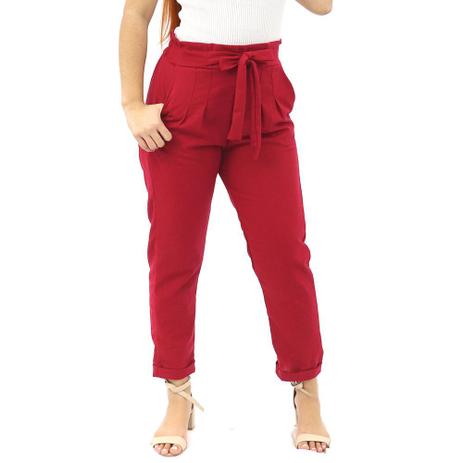 calça de linho alfaiataria