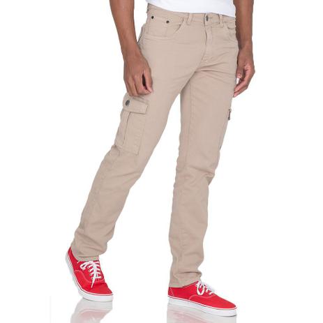 Calça De Sarja Cargo Masculina Slim Color Premium Com Bolsos - Zafina Menor preço em Calça De Sarja Cargo Masculina Slim Color Premium Com Bolsos - Zafina