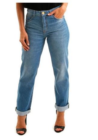 calça reta jeans feminina