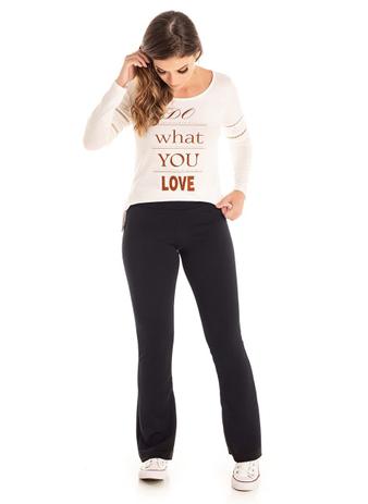 Calça Feminina Flare Preto - Jaki malhas Menor preço em Calça Feminina Flare Preto - Jaki malhas