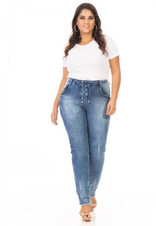 calça jeans feminina plus size cintura alta