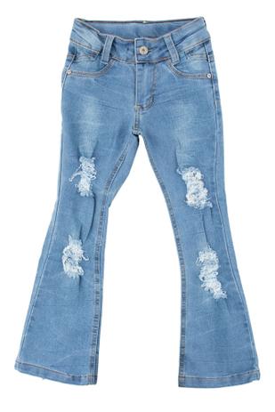 calça flare jeans juvenil