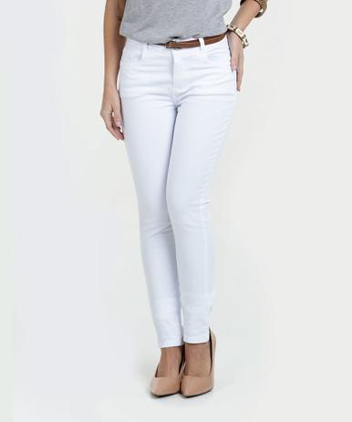 Calça Feminina Sarja Color Skinny Com Cinto Branca Ref.m05j! - Nacional é boa?
