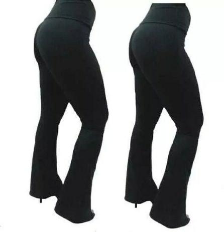 calça flare preta elastano