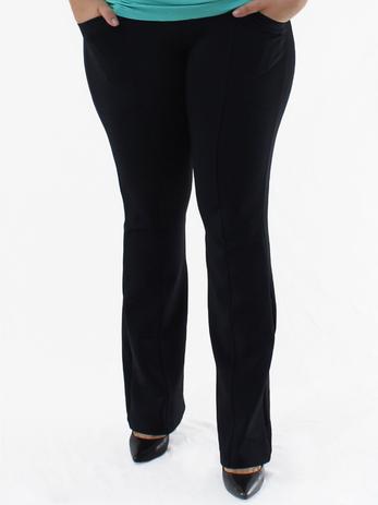 calça flare plus size preta