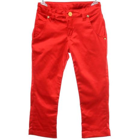 Calça Infantil Feminino Capri Vermelho - Anime Menor preço em Calça Infantil Feminino Capri Vermelho - Anime