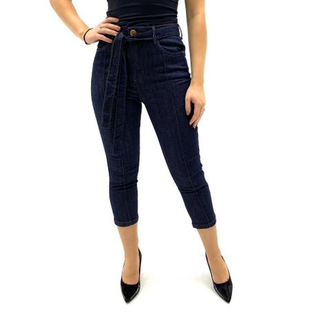 calça cos alto jeans escuro