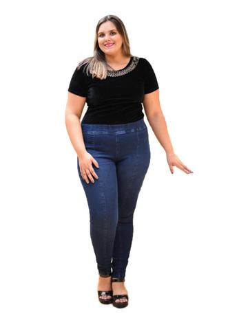 calça jeans de elastico na cintura