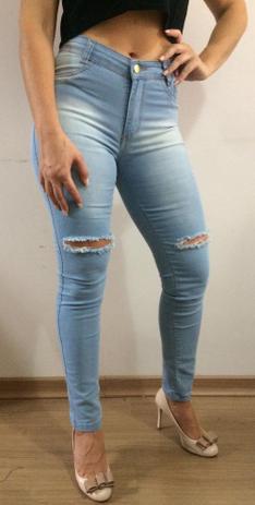 calça jeans feminina cintura alta com lycra