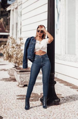 calça jeans feminina cintura alta com cinto