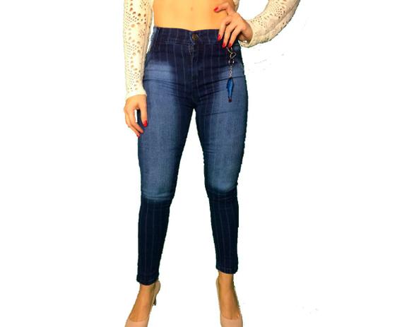 calça listrada feminina jeans