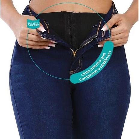 calça jeans feminina super lipo sawary cintura super alta